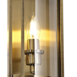 Eaton Wall Lamp 2 Light E14 Antique Brass/Glass - thumbnail 5