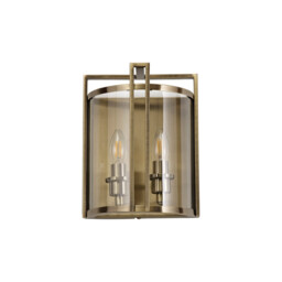 Eaton Wall Lamp 2 Light E14 Antique Brass/Glass - thumbnail 3