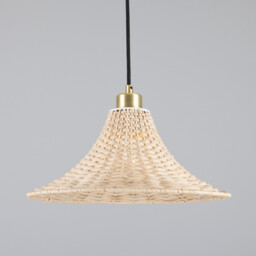 Savannah Rattan Large Dome Pendant, Satin Brass - thumbnail 1