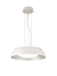 Argenta Ceiling Pendant Small 18W LED 3000K, 1800lm, Matt White, Silver, White Acrylic