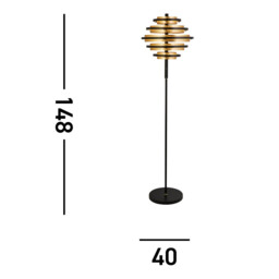 Hive Black/Gold Leaf 5 Light LED Floor Lamp 2700K - thumbnail 3