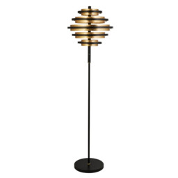 Hive Black/Gold Leaf 5 Light LED Floor Lamp 2700K - thumbnail 2