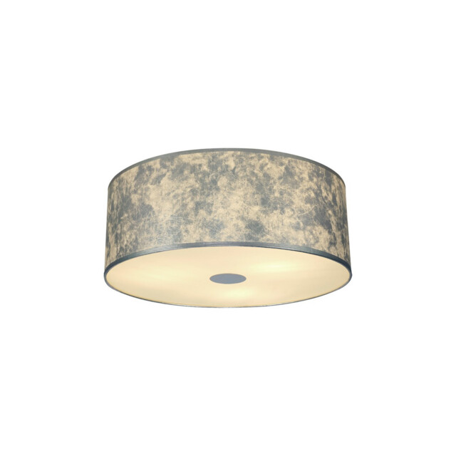 Baymont White 3 Light E27 Universal Flush Ceiling Fixture With 60cm x 22cm Silver Leaf With White Lining Shade - image 1