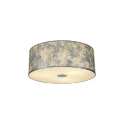 Baymont White 3 Light E27 Universal Flush Ceiling Fixture With 60cm x 22cm Silver Leaf With White Lining Shade - thumbnail 1