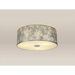 Baymont White 3 Light E27 Universal Flush Ceiling Fixture With 60cm x 22cm Silver Leaf With White Lining Shade - thumbnail 2
