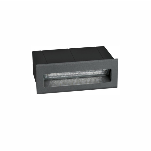 Krypton Outdoor Recessed Wall Lamp Dark Grey Aluminium LED 3W 202Lm 3000K IP54 - image 1