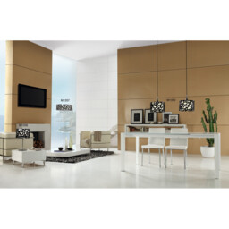 Lupin Table Lamp E27, Gloss Black/White Acrylic/Polished Chrome, CFL Lamps INCLUDED - thumbnail 5