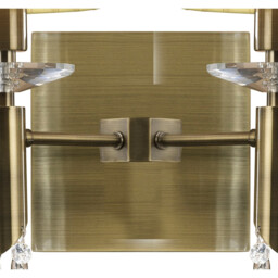 Tiffany Wall Lamp Switched 2+2 Light E14+G9, Antique Brass With Cream Shades & Clear Crystal - thumbnail 3