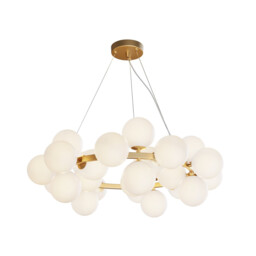 Maytoni Dallas Modern 25 Light Globe Pendant Ceiling Light Gold, Matte White Shade, G9 - thumbnail 2