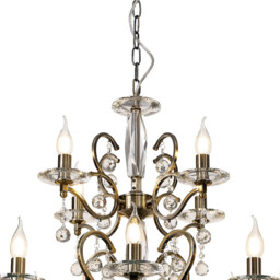 Zinta Pendant 2 Tier 12 Light E14 Antique Brass/Crystal, (ITEM REQUIRES CONSTRUCTION/CONNECTION) Item Weight: 15.0kg - thumbnail 5
