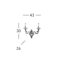 Contarini Candle Wall Lamp 2 Light Chrome - thumbnail 5
