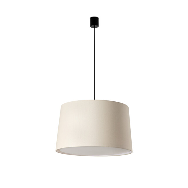 Samba Simple Cylindrical Pendant Ceiling Light Matt Black, Linen 3x E27