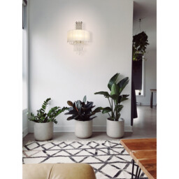 Freida Wall Lamp With White Shade 2 Light E14 Polished Chrome/Crystal - thumbnail 3