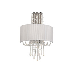 Freida Wall Lamp With White Shade 2 Light E14 Polished Chrome/Crystal - thumbnail 5