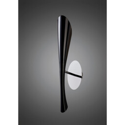 Pop Wall Lamp Switched E27, Gloss Black/White Acrylic/Polished Chrome, CFL Lamps INCLUDED - thumbnail 2