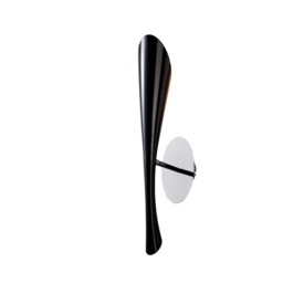 Pop Wall Lamp Switched E27, Gloss Black/White Acrylic/Polished Chrome, CFL Lamps INCLUDED