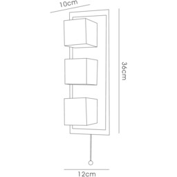 IP44 Cube Wall Lamp Pull-Cord Switch 3 Light G9 Polished Chrome & Aluminium - thumbnail 3