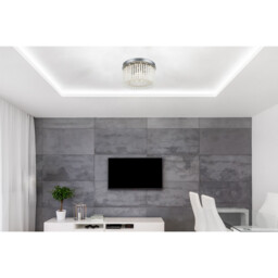 Joyce Ceiling Light Chrome Clear Glass Shade LED 4000K - thumbnail 3