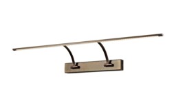 Walton Large 2 Arm Wall Lamp, Picture Light, 1 x 16W LED, 3000K, 1200lm, Bronze - thumbnail 1