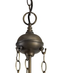 Worcester 3 Light Uplighter Ceiling Pendant E27 With 30cm Tiffany Shade, Grey, Crystal, Aged Antique Brass - thumbnail 5