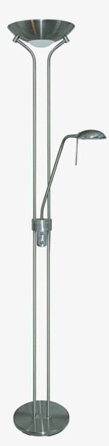 2 Light Mother and Child Floor Lamp Uplighter Satin Silver, G9 - image 1