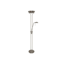 2 Light Mother and Child Floor Lamp Uplighter Satin Silver, G9 - thumbnail 2