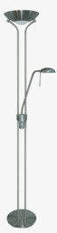 2 Light Mother and Child Floor Lamp Uplighter Satin Silver, G9