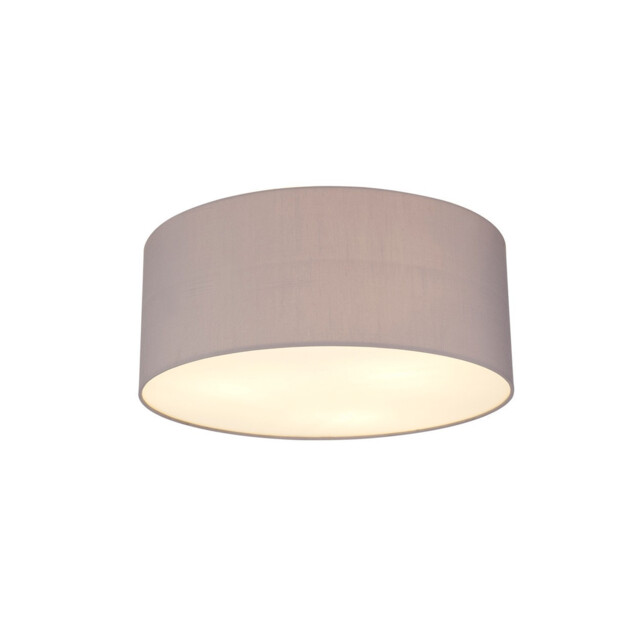 Baymont White 3 Light E27 Universal Flush Ceiling Fixture With 50cm x 20cm Faux Silk Shade, Grey/White Laminate - image 1