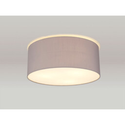 Baymont White 3 Light E27 Universal Flush Ceiling Fixture With 50cm x 20cm Faux Silk Shade, Grey/White Laminate - thumbnail 2