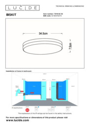 Biskit Modern Flush ceiling light Bathroom - Ø 34,5cm - LED - 1x24W 2700K - IP44 - Black - thumbnail 5