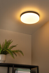 Biskit Modern Flush ceiling light Bathroom - Ø 34,5cm - LED - 1x24W 2700K - IP44 - Black - thumbnail 3