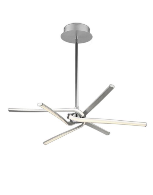 Knot Semi Flush Ceiling 45W LED Curved Arms 3000K, 3150lm, Silver, Frosted Acrylic, Polished Chrome - image 1