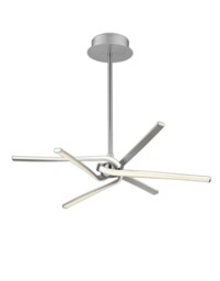 Knot Semi Flush Ceiling 45W LED Curved Arms 3000K, 3150lm, Silver, Frosted Acrylic, Polished Chrome