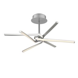 Knot Semi Flush Ceiling 45W LED Curved Arms 3000K, 3150lm, Silver, Frosted Acrylic, Polished Chrome - thumbnail 5
