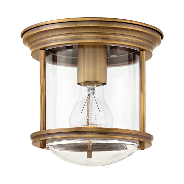 Hinkley Hadrian 1 Light Flush Mount Brushed Bronze with Glass IP44 - image 1
