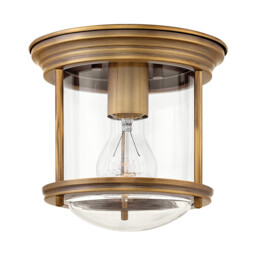Hinkley Hadrian 1 Light Flush Mount Brushed Bronze with Glass IP44 - thumbnail 1