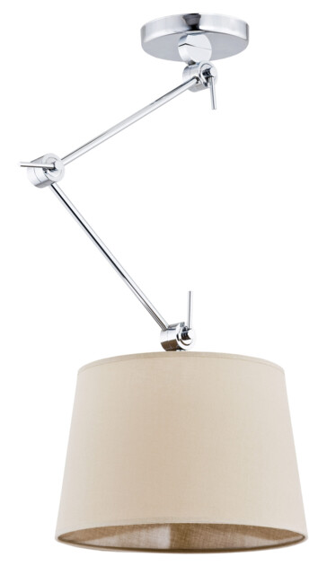 Zakyntos Cylindrical Pendant Ceiling Light Beige, Chrome - image 1