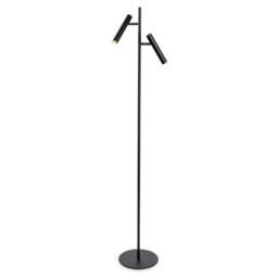 Aspen Floor Lamp Black 2x6w LED 708lm 2700K Push Button Dimmer
