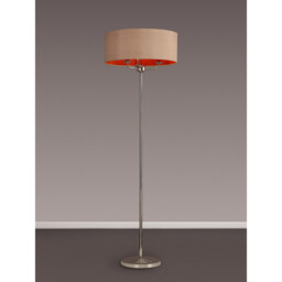 Banyan 3 Light Switched Floor Lamp With 50cm x 20cm Dual Faux Silk Shade, Antique Gold/Ruby Polished Nickel/Antique Gold - thumbnail 2