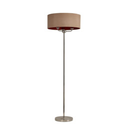 Banyan 3 Light Switched Floor Lamp With 50cm x 20cm Dual Faux Silk Shade, Antique Gold/Ruby Polished Nickel/Antique Gold - thumbnail 5