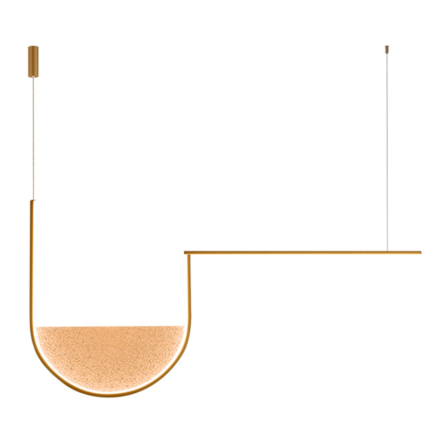 Evoria 101cm Pendant Ceiling Light Gold Matt-Champagne Glass LED 3000-4000K Dimmable - image 1