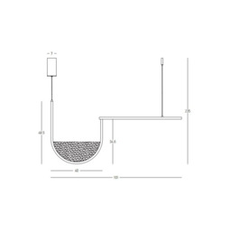 Evoria 101cm Pendant Ceiling Light Gold Matt-Champagne Glass LED 3000-4000K Dimmable - thumbnail 2