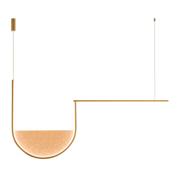 Evoria 101cm Pendant Ceiling Light Gold Matt-Champagne Glass LED 3000-4000K Dimmable - thumbnail 1