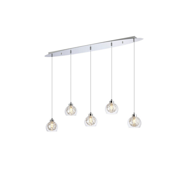 Talia Pendant Linear, 5 Light G9, Polished Chrome/Silver/Clear Glass - image 1