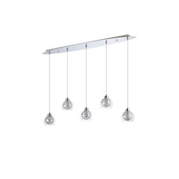 Talia Pendant Linear, 5 Light G9, Polished Chrome/Silver/Clear Glass - thumbnail 3