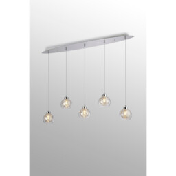 Talia Pendant Linear, 5 Light G9, Polished Chrome/Silver/Clear Glass - thumbnail 2