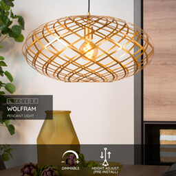 Wolfram Modern Pendant Light - Ø 65cm - 1xE27 - Matt Gold, Brass - thumbnail 2