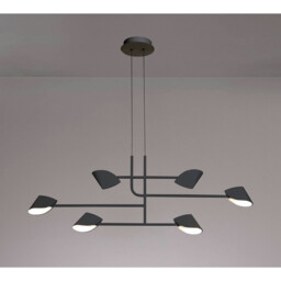 Capuccina 6 Light Linear Pendant, 45W LED, 3000K, 3100lm, Black, 3yrs Warranty - thumbnail 2