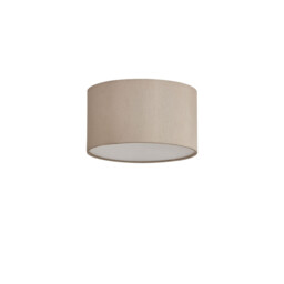 Baymont White 3 Light E27 Flush With 30cm x 17cm Dual Faux Silk Shade, Nude Beige/Moonlight - thumbnail 5