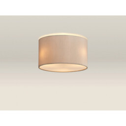 Baymont White 3 Light E27 Flush With 30cm x 17cm Dual Faux Silk Shade, Nude Beige/Moonlight - thumbnail 2